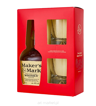 Whisky Maker's Mark 45% 700ml + 2 szklanki